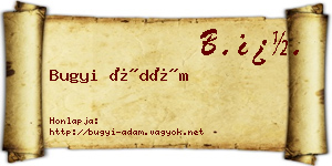 Bugyi Ádám névjegykártya